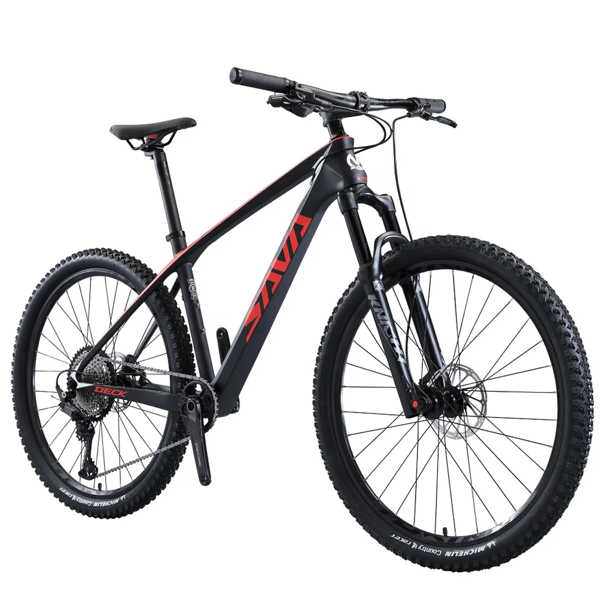 

Hot Sale SAVA Deck 6.1 Carbon Fibre MTB Bicycle 12 Speed Mountain Bike Disc Brake MT275 29inch bicicletas, Black red