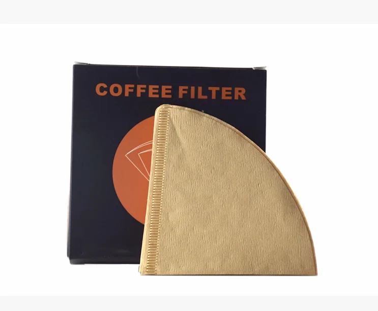 V Shape Barista Pour Over Drip Coffee Paper Filter White Brown Color
