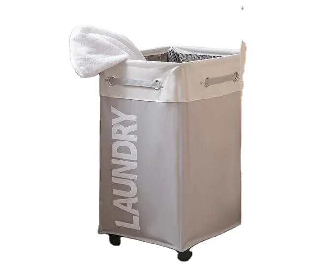 

Hot Sale Wholesale Foldable Clothes Bag Folding Washing Bin Collapsible Wheeled Laundry Hamper