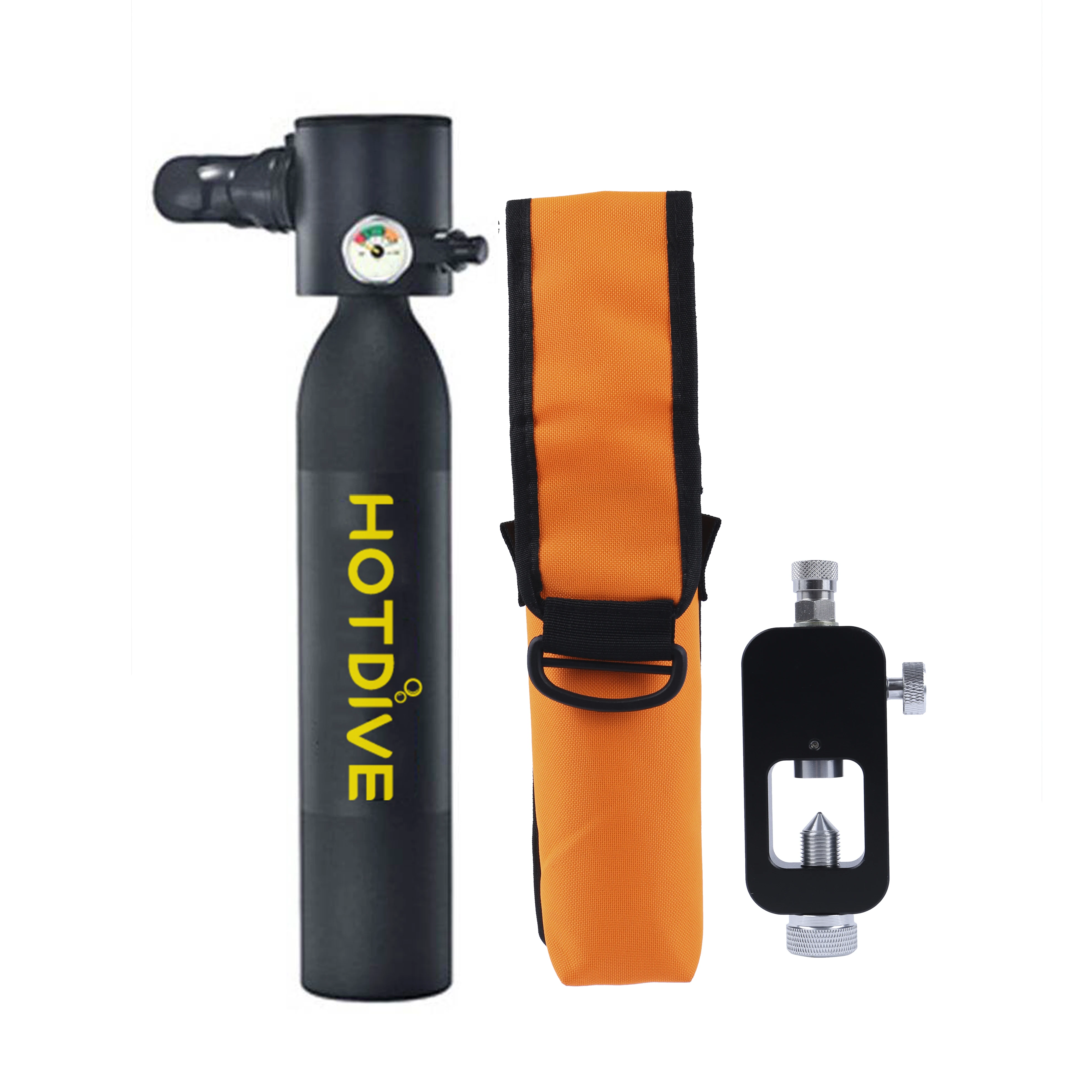 

Hotdive Aluminum Smooth Personnel Breathing Apparatus Mini Diving SCUBA / SCBA tank scuba diving tank, Black, green, yellow, customer's requirement