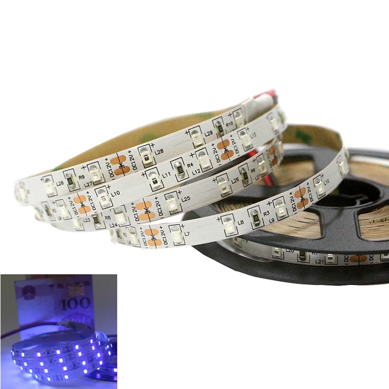 5m DC 12V Ultraviolet Ray Ribbon Lamp SMD 2835 60leds/m UV LED Strip light Waterproof IP20 IP65 UV LED Tape