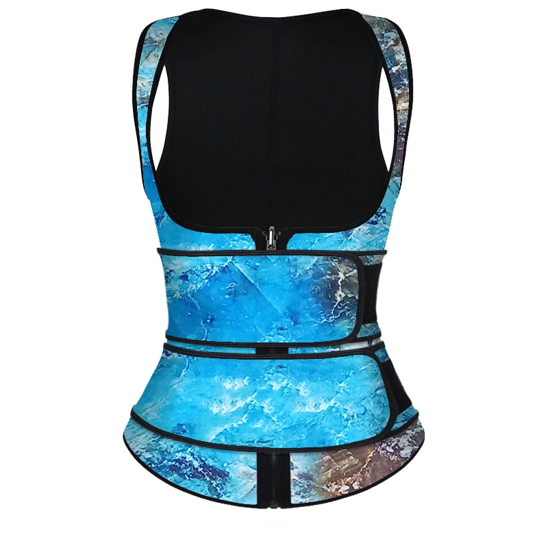 

NANBIN Sauna Effect Double Strap Zipper Compression Waist Trainer Vest, As shown