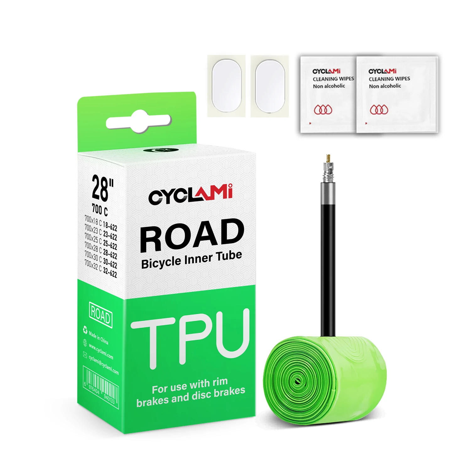 CYCLAMI Official Ultralight 30g TPU Road Inner 700c Tube Bike Road Bicycle TPU Material Tire 45/ 65/85mm Length French Valve