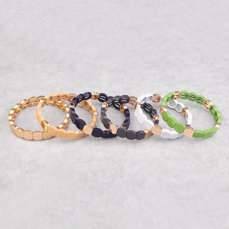 

Accept Small Order Fashion Rainbow Bracelet For Lover High Quality Zinc Alloy Epoxy Bracelet Wholesale Price Handmade Jewelry