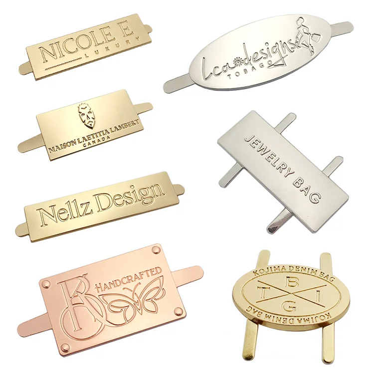Fashion Design Custom Logo Perforated Metal Name Plates For Handbags