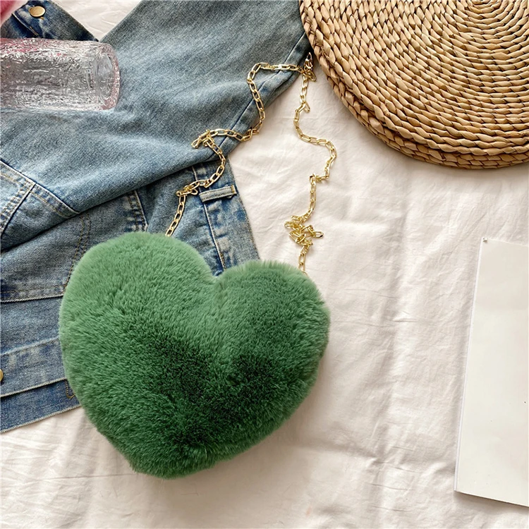 

Bags Women Handbags Ladies Woman Fashion 2021 Winter Plush Heart Chain Shoulder Bags Popular Women Bags -YY, Yellow,red,purple,light gray,black