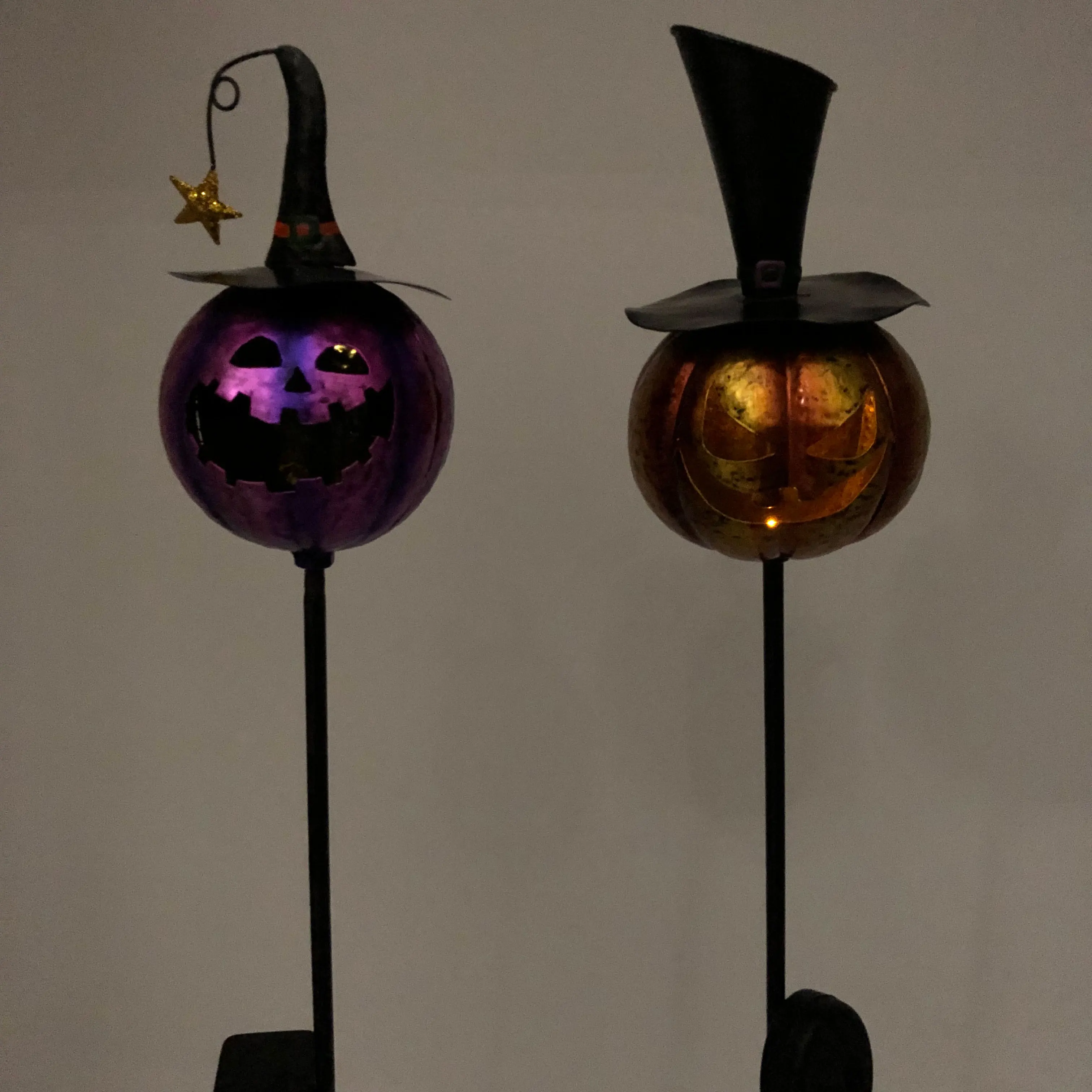 Halloween Metal Pumpkin Decorative Garden Led Solar Stake Light Buy