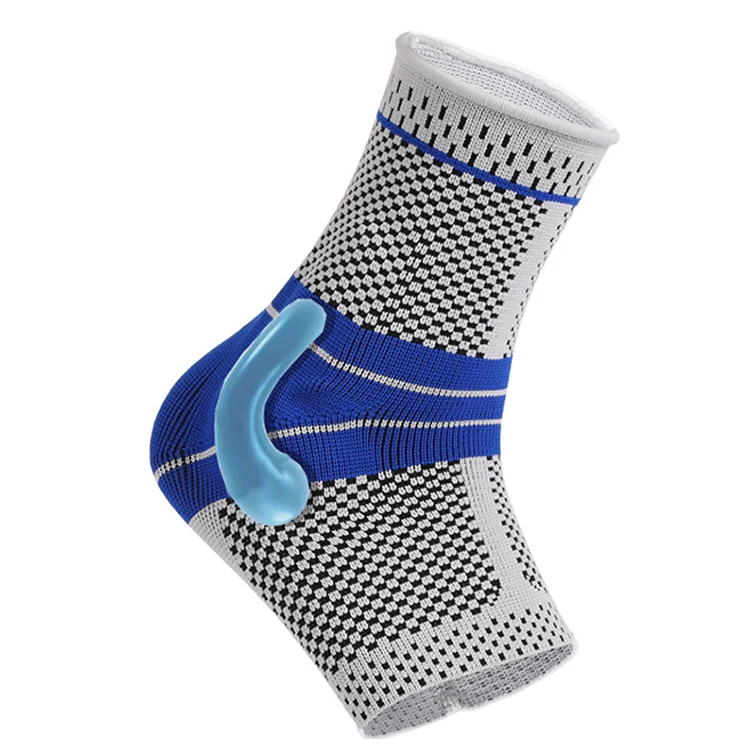 

Wholesale Price Football Basketball Sports Soft Comfortable Silicone Liner Running Ankle Protector, Gray+blue