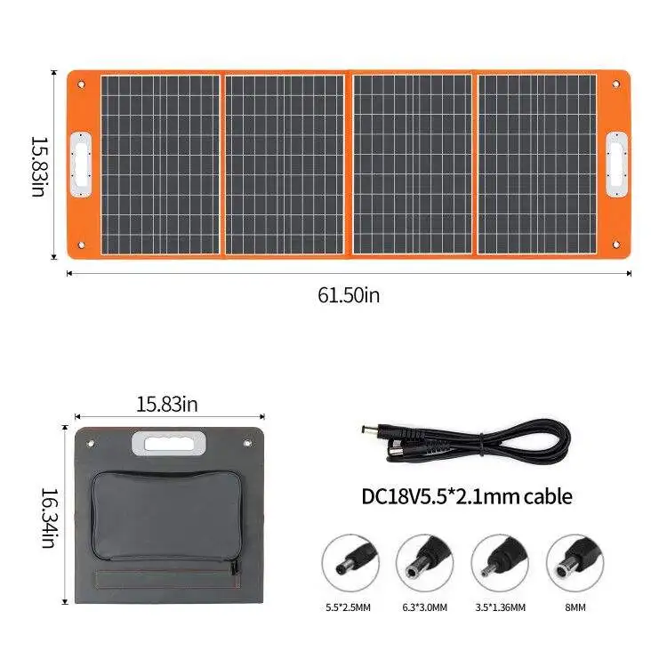 

Monocrystalline 100W Solar Charger Charging Power Station Camping Folding Foldable Portable Solar Panels for Mobile Cell Phone