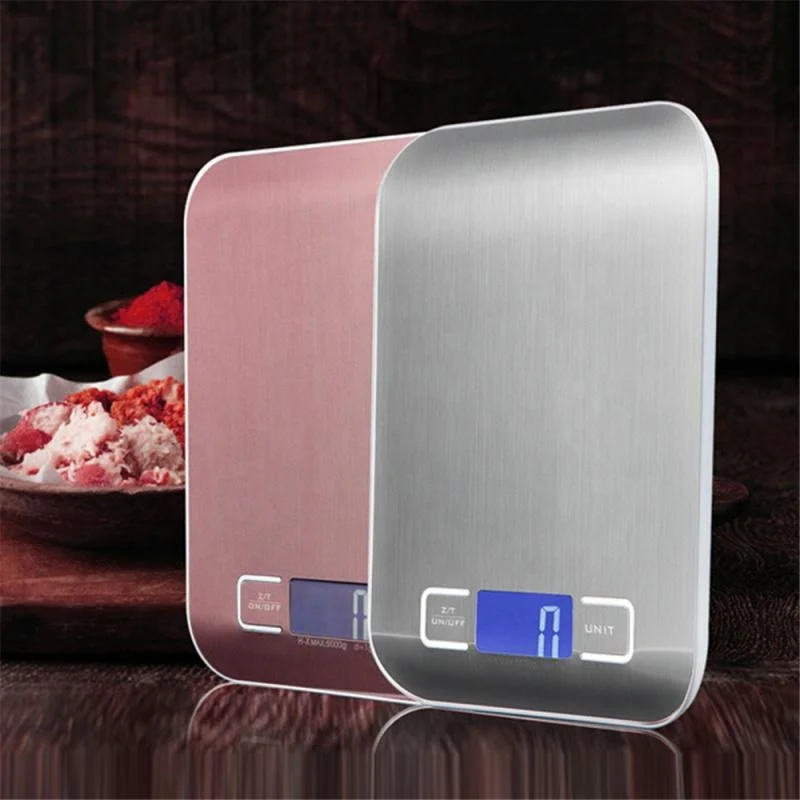 

5kg 10kg Kitchen Mini Cooking Scale Usb Rechargeable For Baking Digital Multifunction Food Kitchen Scale, White rose gold