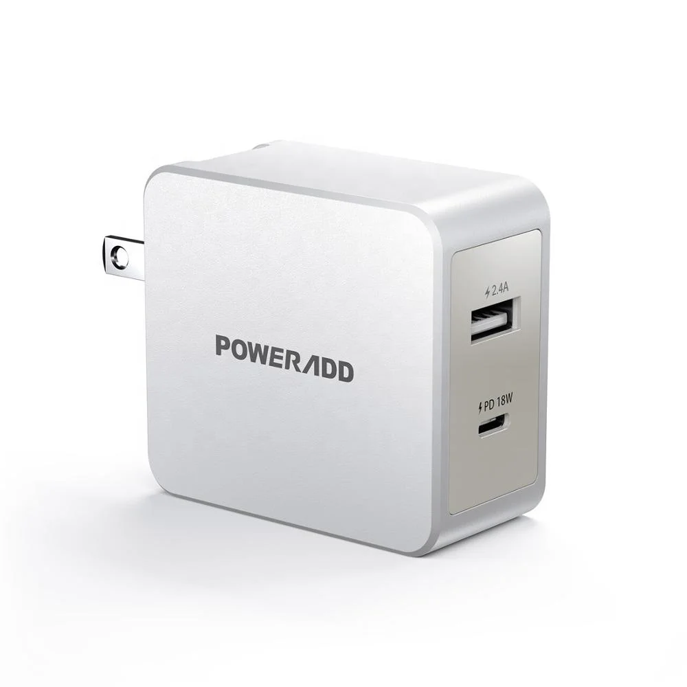 

USB Wall Charger POWERADD PD Wall Charger 30W Dual Port Energy Charger