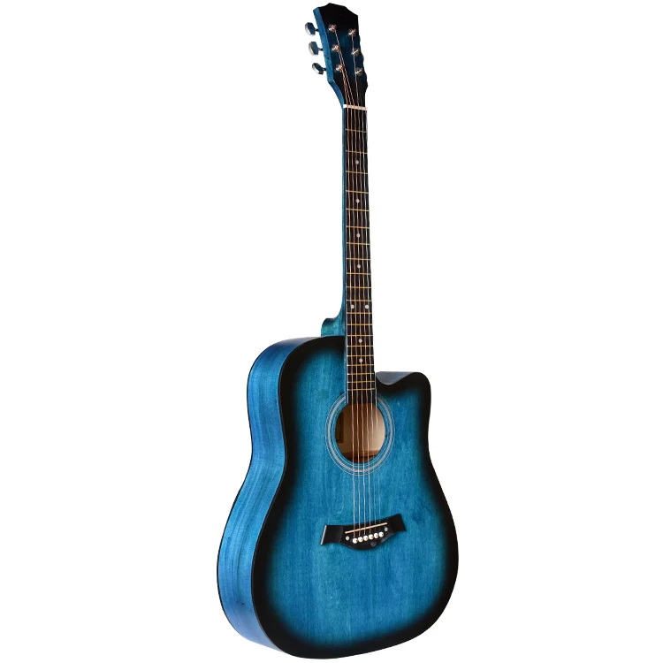 

Beginner colorful 41 inch practice student acoustic guitar black grey red blue brown natural, Natural, blue, black, sunset, grey, brown