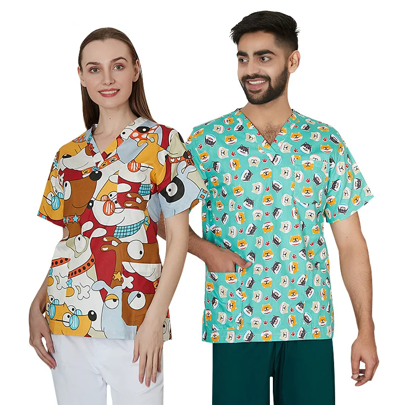 

Unisex Medical Surgical Pharmacy Nurse Uniform Scrub Sets St Patricks Day Uniform Womens scrubs tops and pants, Multi colors