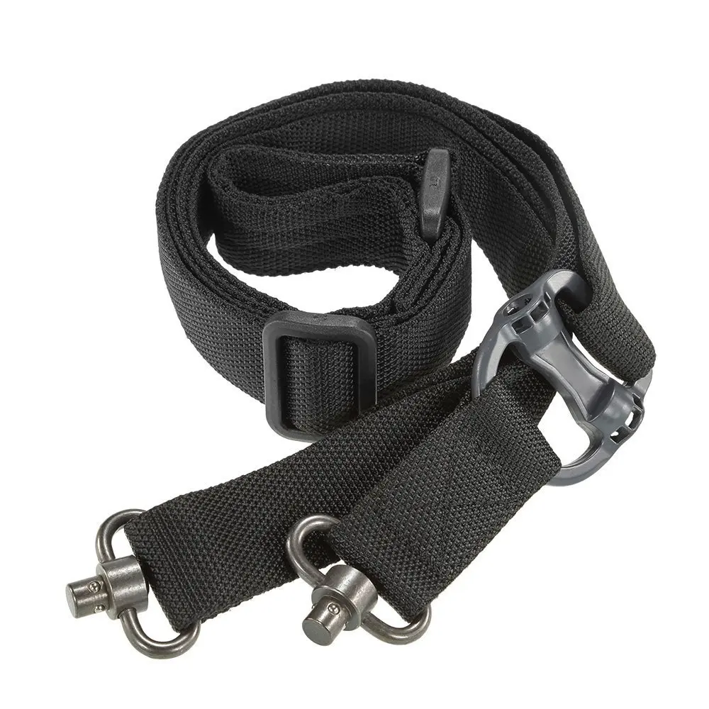 

Tactical Adjustable Heavy Duty Quick Detach 1.25" 2 Point Sling with QD Swivel ms4 sling Gun Sling, Black