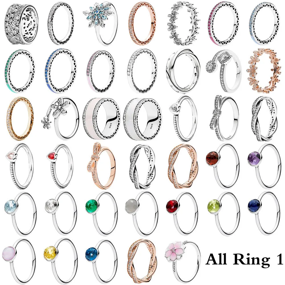 2019 100% 925 Sterling Silver  Elegance Fashion Ring with DIY Necklaces Bracelets Jewelry Holiday Gift Multiple Choices