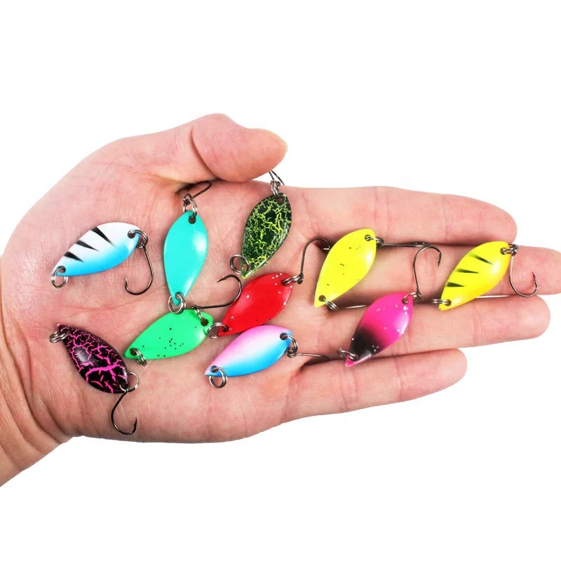 

In stock colorful spoon lure 2.5g 3.5g 5g multi-color sequin paillette bait with kahle hook spinner bait, 12 colors