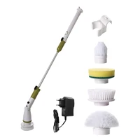 

Wireless Electric Handle Spin Bathroom Cleaning Power Brush Scrubber With 4 Replaceable Brush