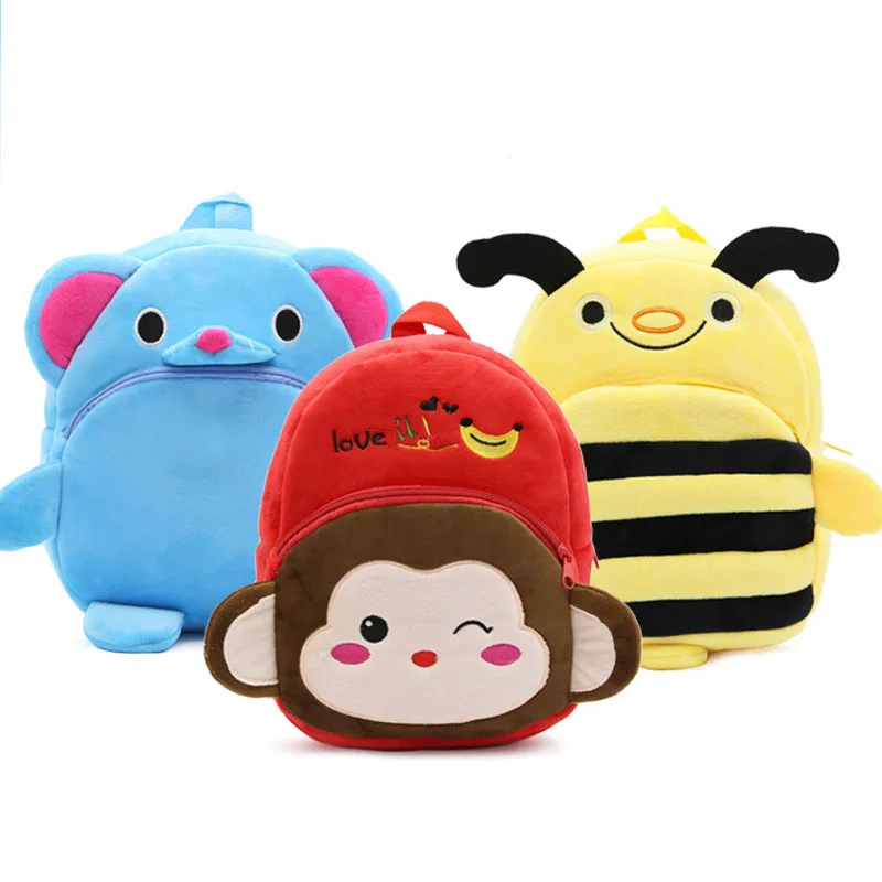 

Wholesales New Cute Children School Bag Cartoon Mini Plush Backpack For Kindergarten Baby Kids Gift Student Lovely Schoolbag, Customized color