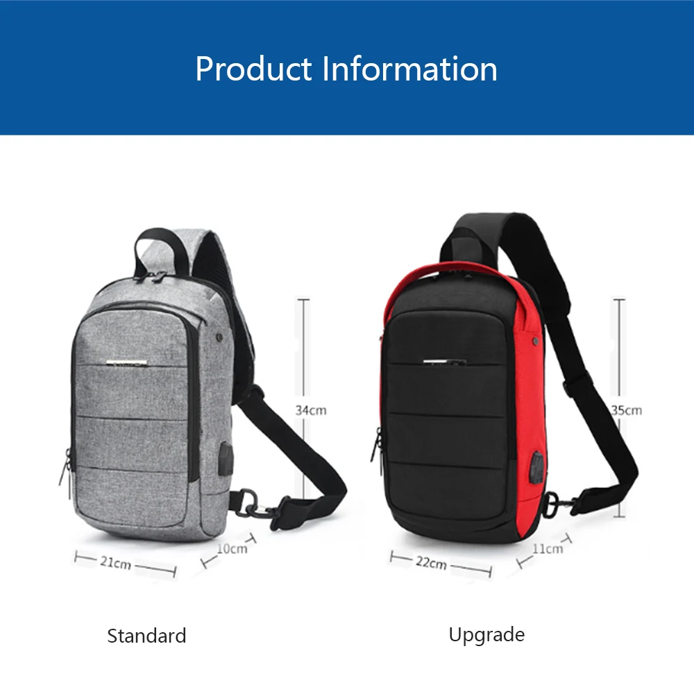 New Design Smart Bag Mini Waterproof Hiking Bags For Men Travel Anti Theft Polyester Chest Single Shoulder Backpack