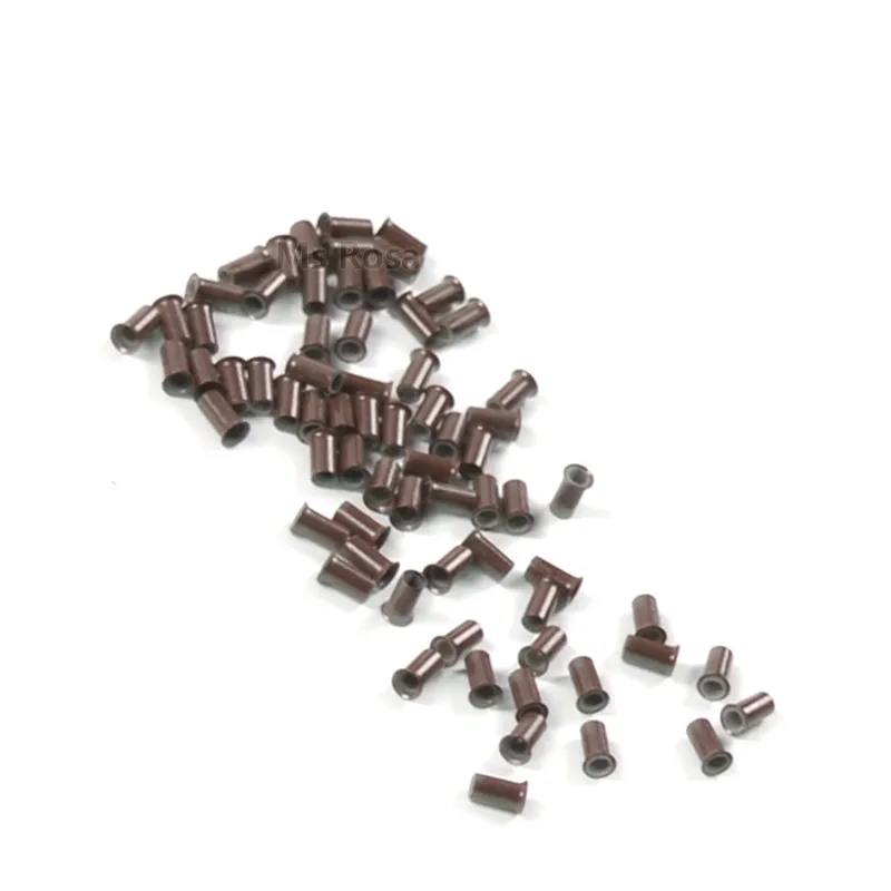 

Cutomize  flare edge Silicone copper micro ring beads tube for Hair tools