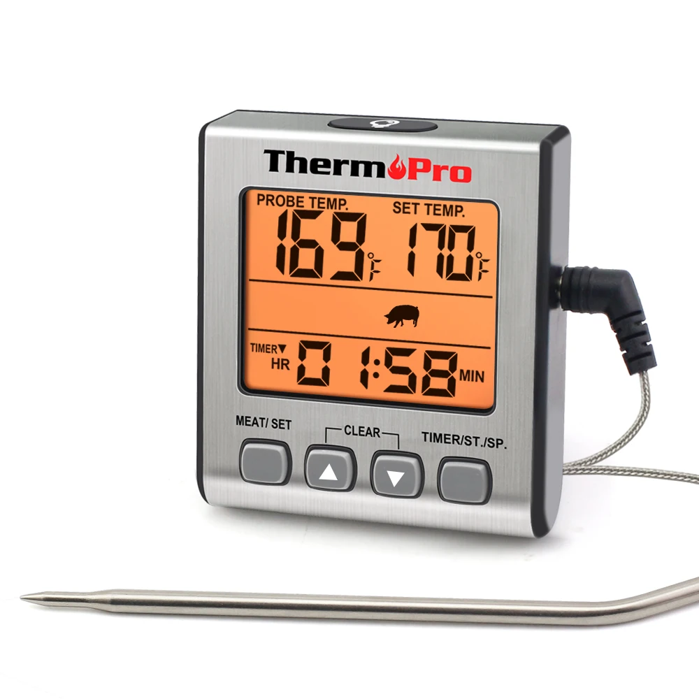 

Best Thermopro TP16S BBQ Cooking Probe Thermometer Digital for Cooking, Gray