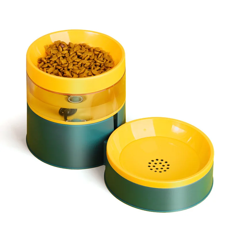 

2 IN 1 Automatic Pet Feeders With Large Capacity Water Dispenser Plastic Elevated Dog Food Bowls, Customized color acceptable