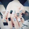 Ink Wind Style Color Jump Design False Artificial Nails Simple Middle-long Size Lady Full Nail Tips