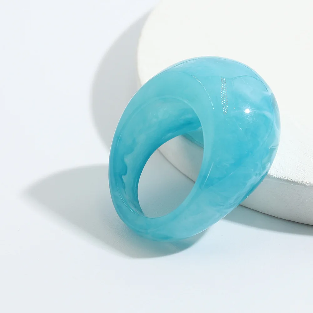 

2021 Korean Fashion Trendy Chunky Resin Colorful Acrylic Rings Jewelry, As pic