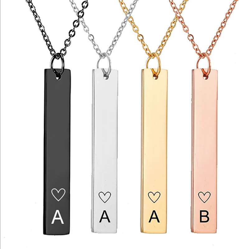 

Fashion Trendy Stainless Steel Gold Letter Pendant Necklace Jewelry for Women Bijoux Jewelry Gift Wholesale