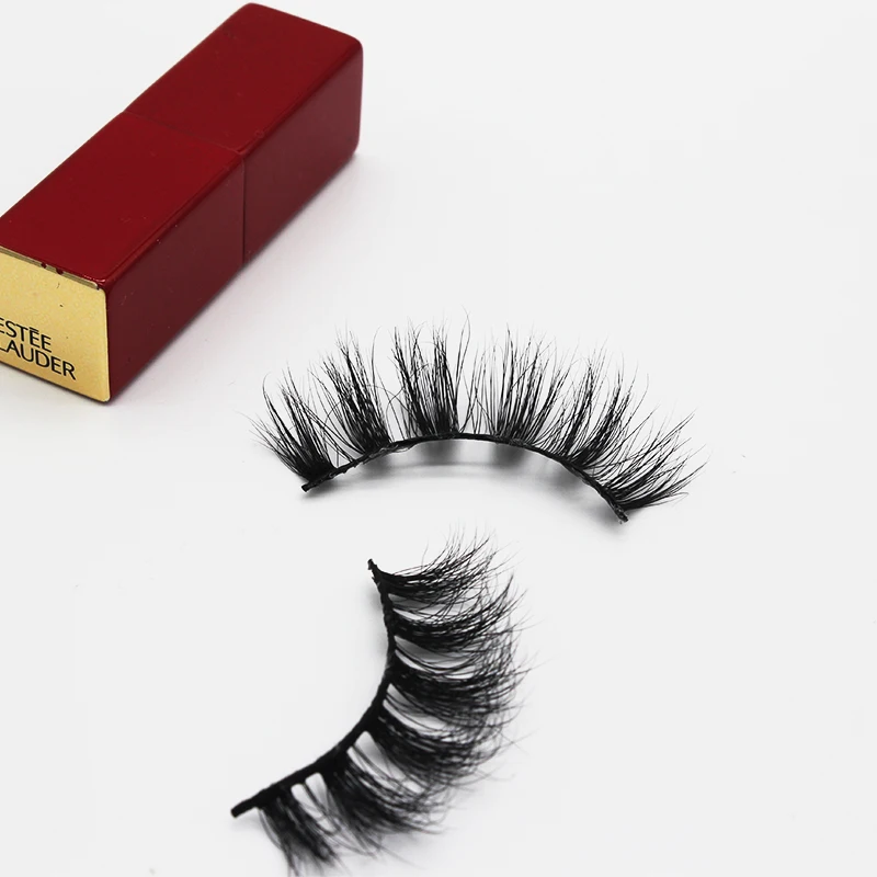 

Chinese manufacturer wholesale natural long private soft light fluffy real mink fur 16mm mink eyelashes for sale, Black