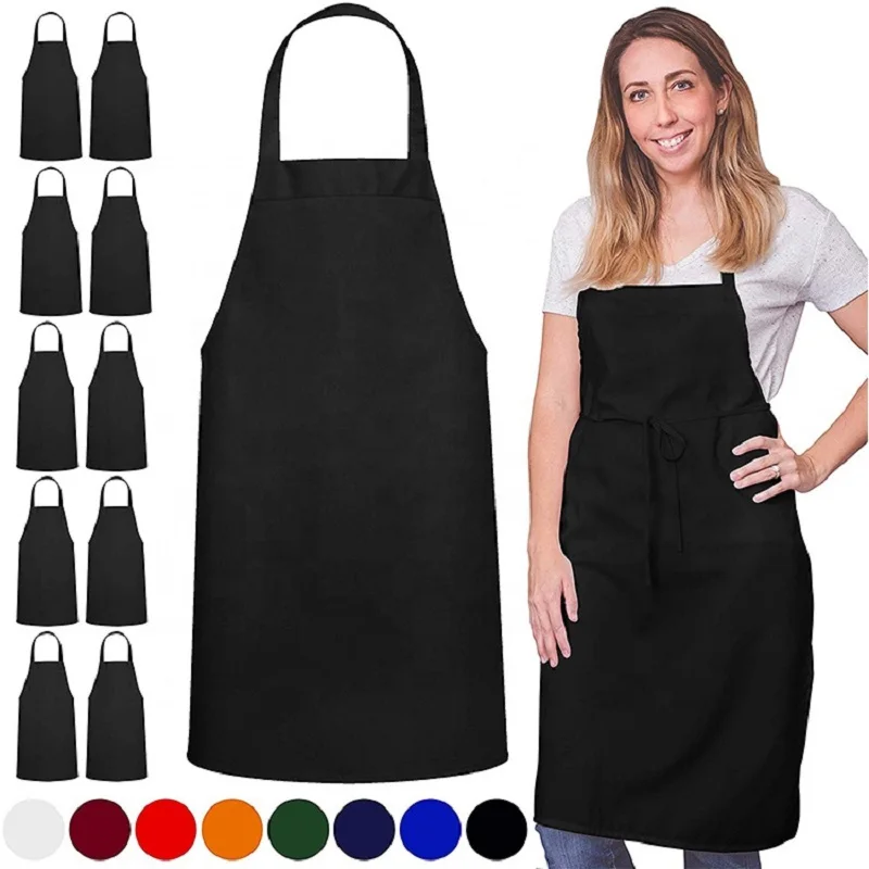 

Eco-Friendly Waterproof Polyester Cotton Cooking Gardening Apron Logo Custom Kids Kitchen Apron Printed With Pockets, Custom made