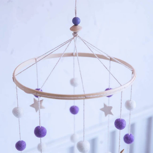 Wholesale custom home decoration felt hanging toy wind bell stars toys