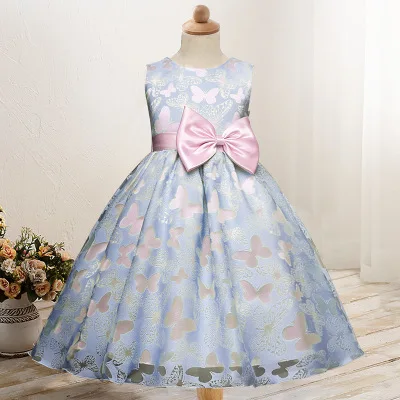 

Fancy Butterfly Kids Girl Wedding Flower Girls Dress Princess Party Pageant Formal Dress Prom Little Baby Girl Birthday Dress, Picture shows