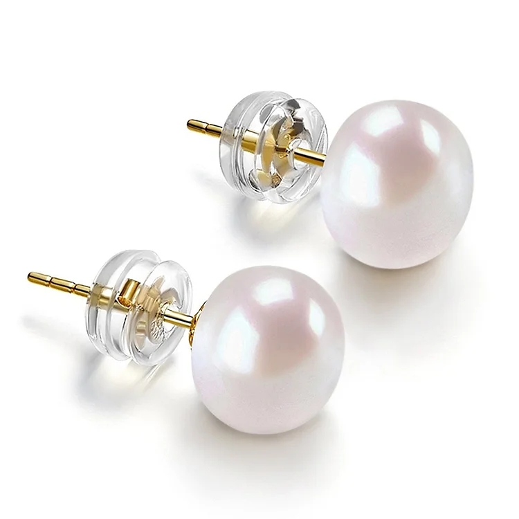 

Women Jewelry Statement Natural Freshwater Gold Plated Pearl Stud Earrings