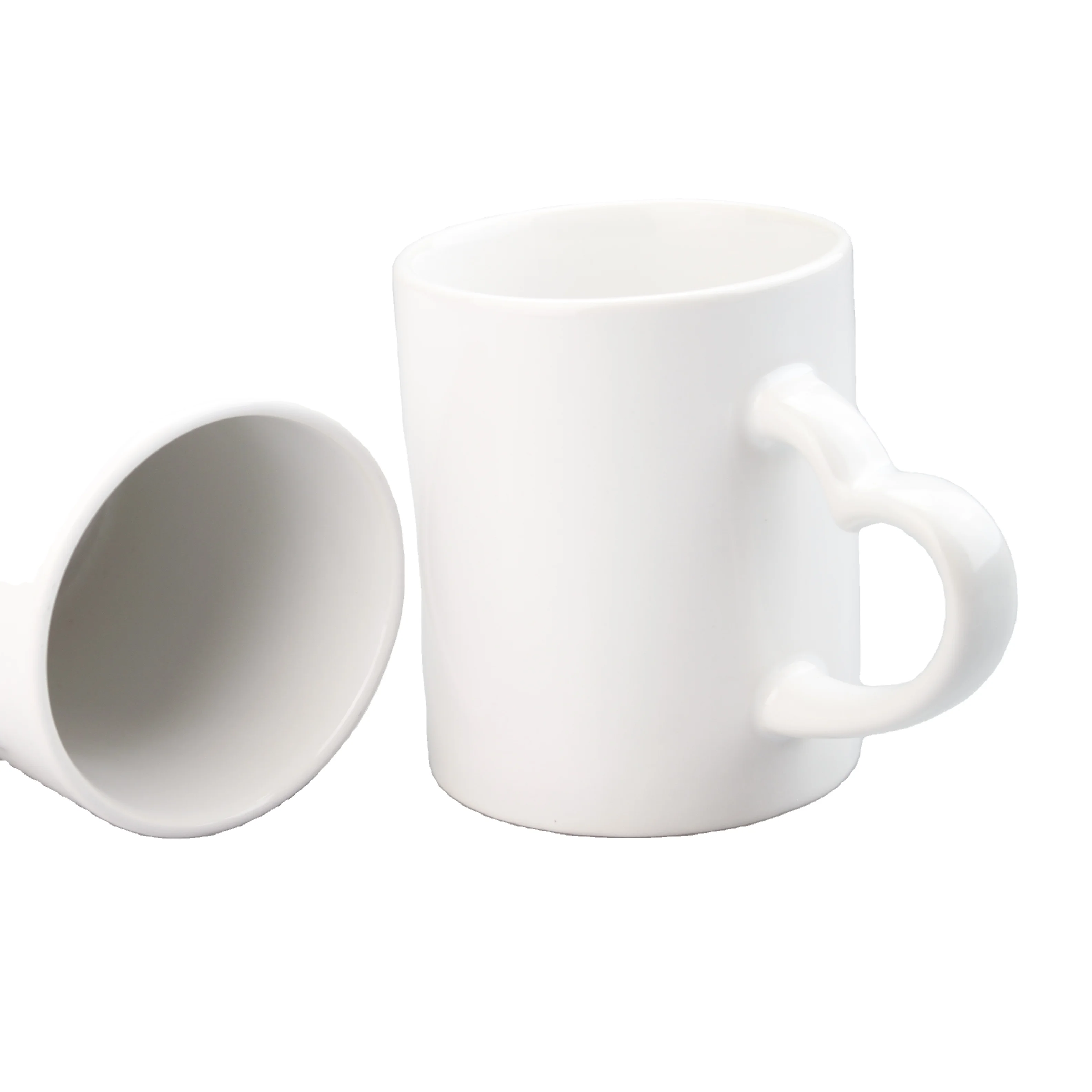 

Sublimination Ceramic Coffee Mugs Personalised Love Handle and Round Handle Mugs to Sublimat Promotional Mug Supplier, White color