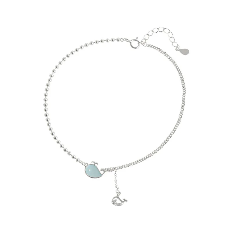 Fashion Chain For Women Anklet Hot Sale  Silver Foot Jewelry whale Anklet On Foot