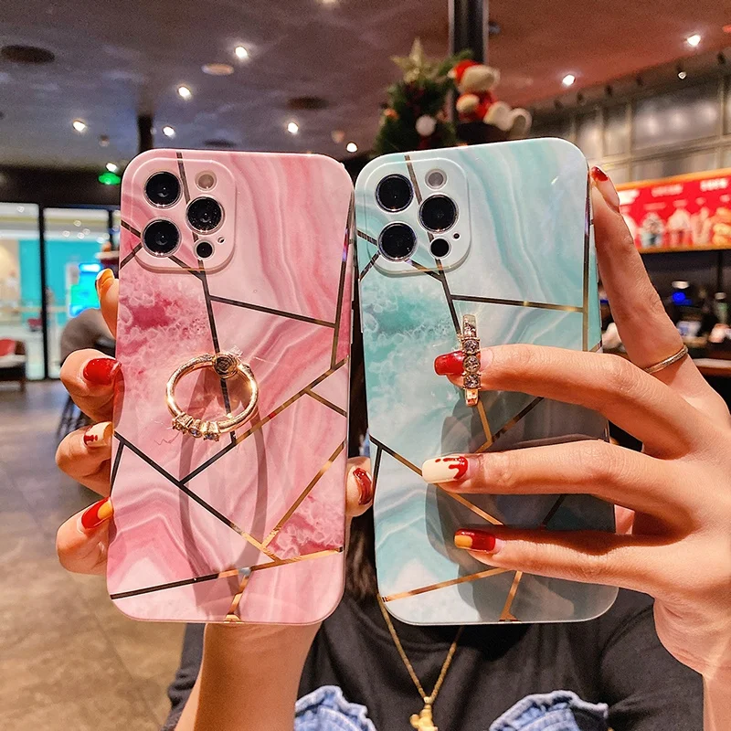 

Phone Case IMD Printed Luxury Electroplating Geometric Mobile Back Cover for iPhone 12 13, Multi colors