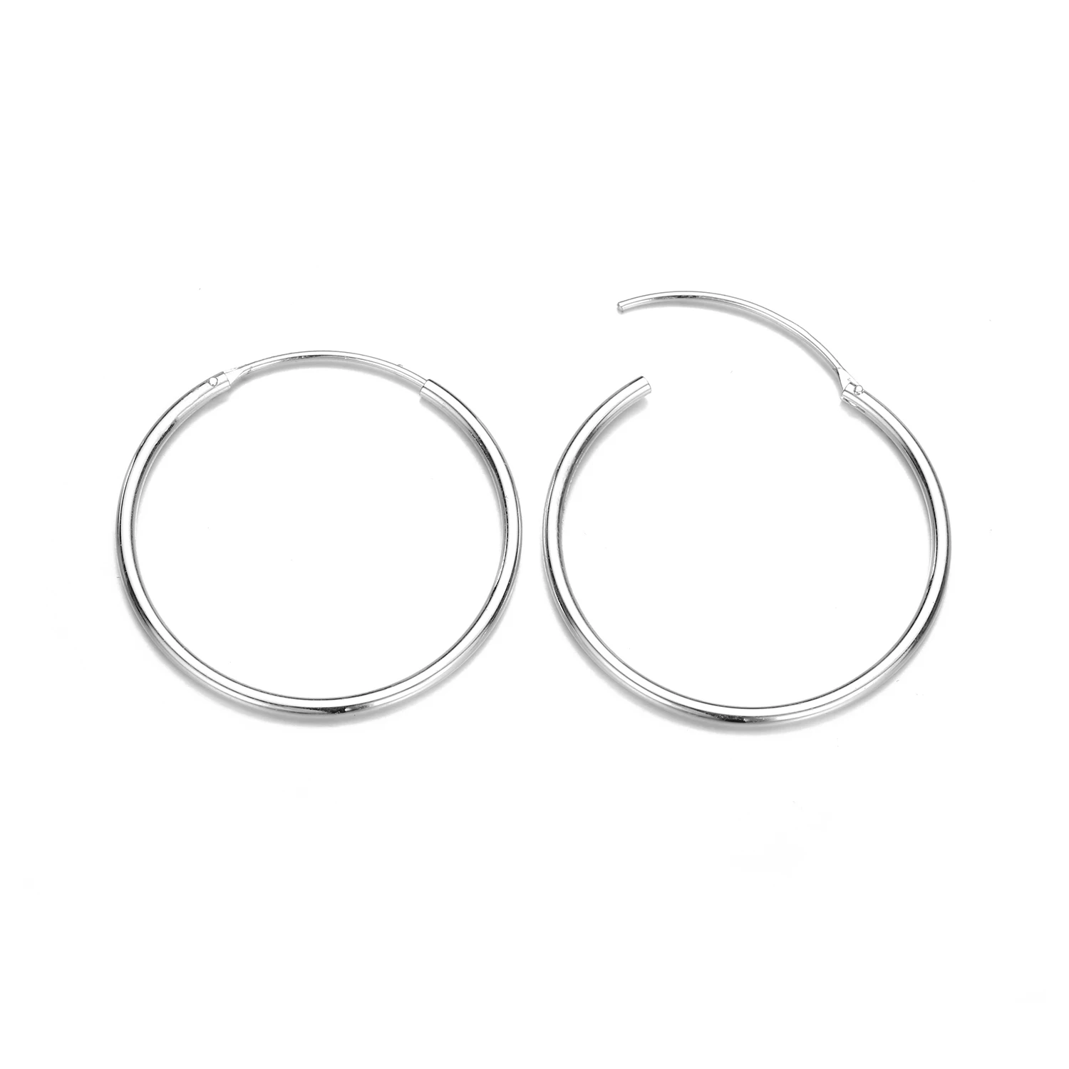 

Fashion Women Silver Plated Jewelry Big Small Round Circle Hoop Women Earrings Stainless Steel Jewelry, Silver/gold