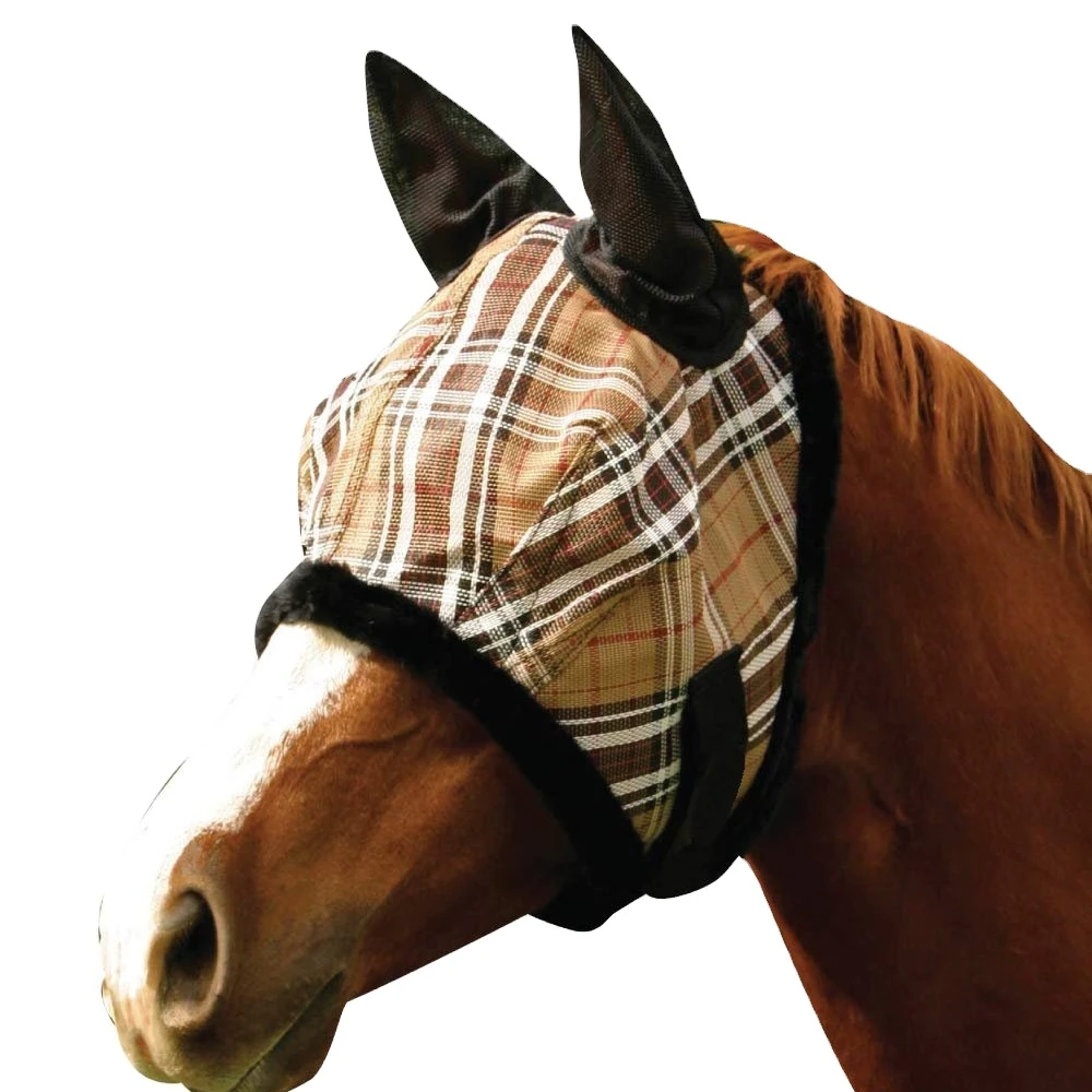 

2022 Hot sale OEM Horse Fly Mask With Protective Mesh and Plush Fleece Ears Winter Horse Protection Equipment horse face, Accept customized color/pattern