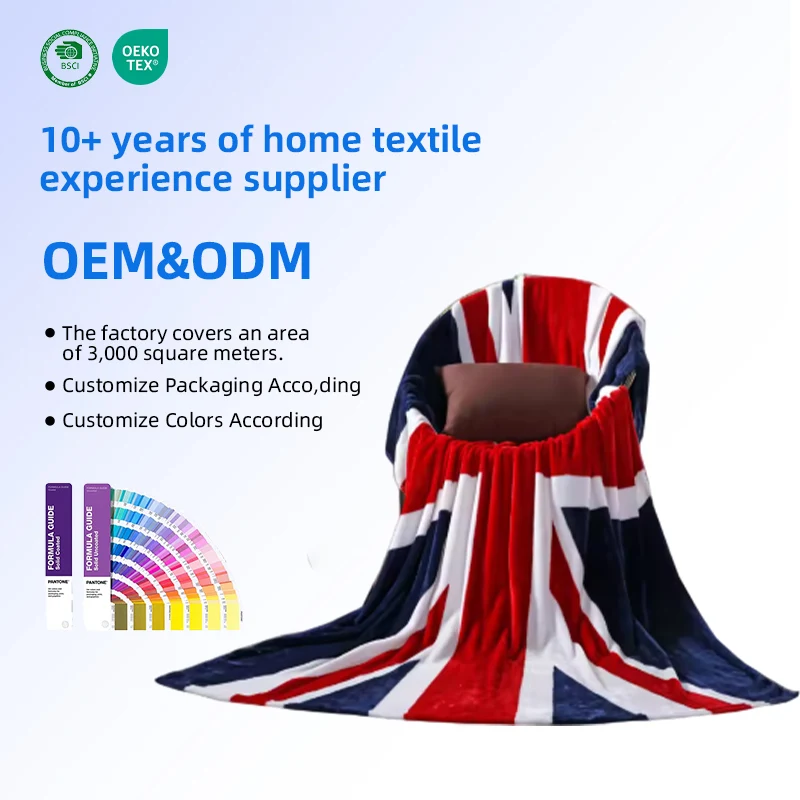 Factory Direct Wholesale Custom Flannel Air-Conditioning Blankets Flag Blankets Double-Sided Printed Gift Blankets