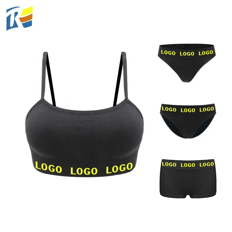 

Customized LOGO Seamless Nylon Yoga 2 Piece Sets Women Bra and Panty Sets, Black, white, grey
