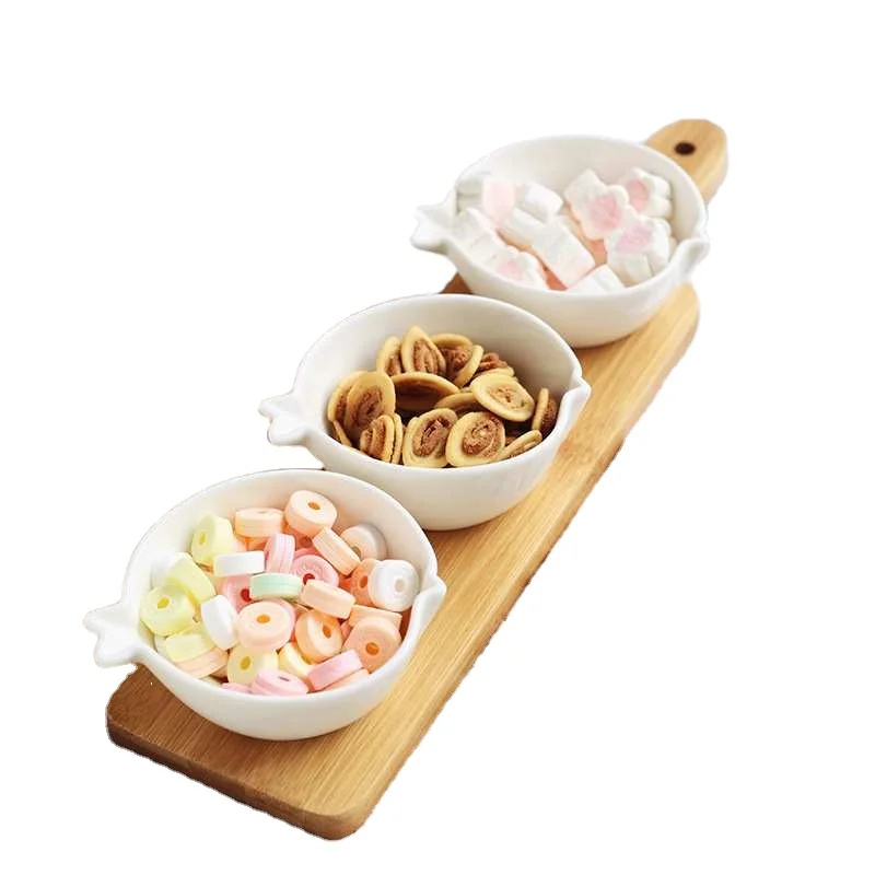 

Three-piece Set With Tray Dried Fruit Baking Bowl Fruit Plate Dipping Plate Sushi Afternoon Tea Dessert Plate