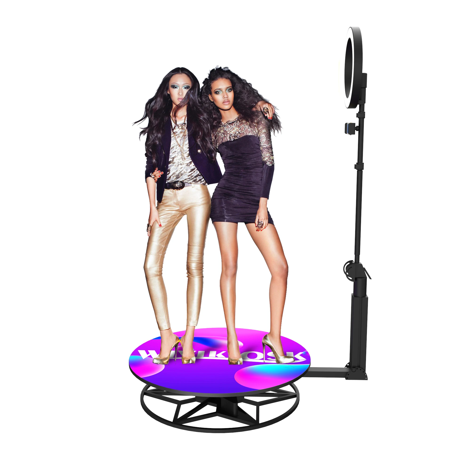 

Portable Spinning 360 Degree Photo Booth Kiosk Shell For Wedding Events, Black