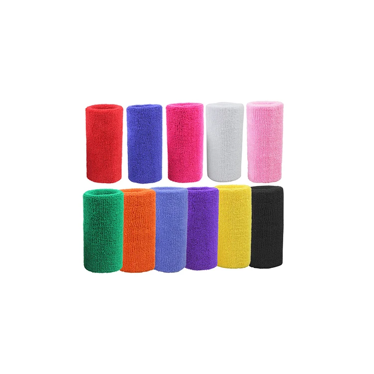 
Private Label Custom Cotton Terry Cloth Sport Exercise Tennis Wrist Wristband Embroidery Sweatband Elastic Workout Sweat Band 