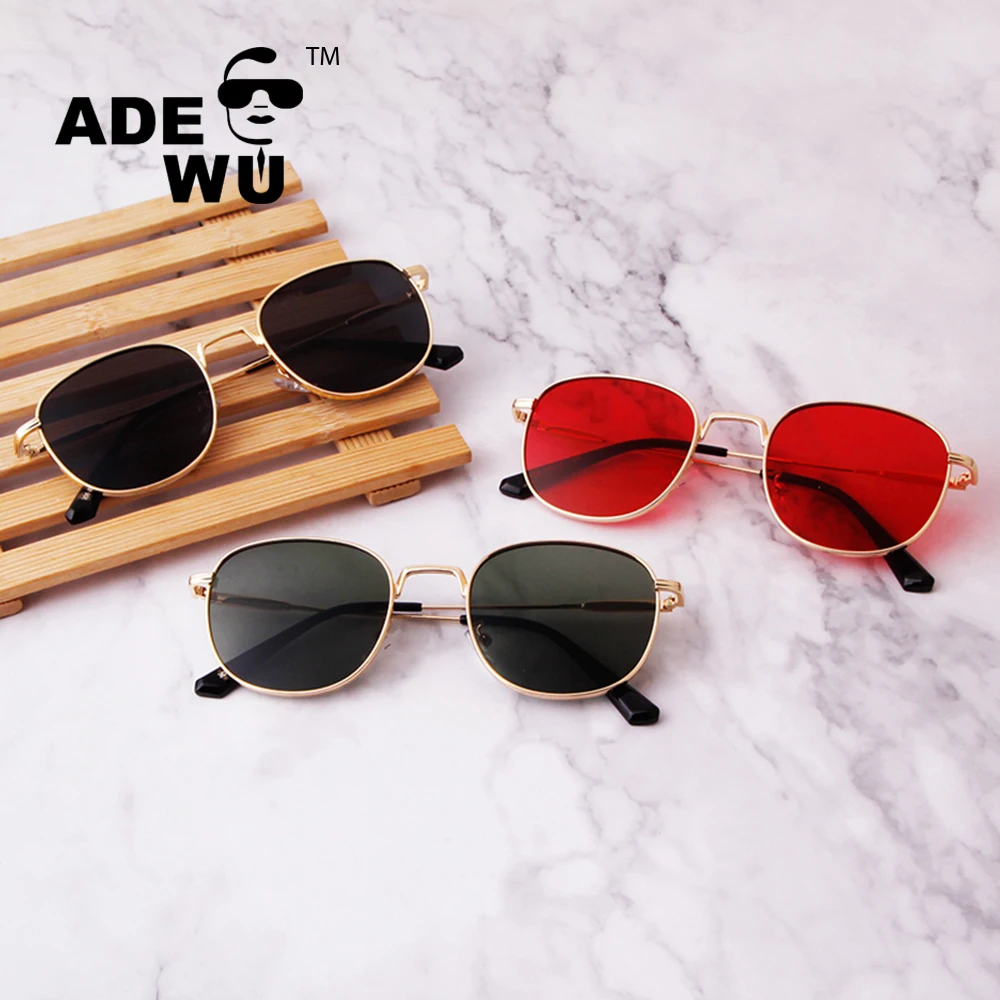 

ADE WU STY9068A Classic Round Sunglasses 2020 Brand Design Women Men Metal Driving Sun Glasses UV400 Shades Eyewear, As shown in figure