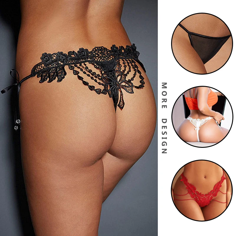 

New Arrival Hot Stylish Embroidered Beaded Thong Ropa Interior Underwear Panties Women Sexy Lingerie Ladies Panties, Customized color