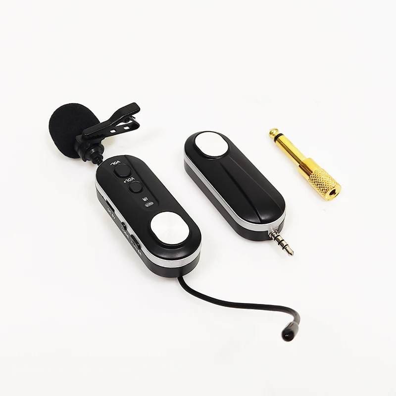 

Wireless Lavalier Microphone System Wireless Lapel Mic Micro Rechargeable Recording with Monitor Jack