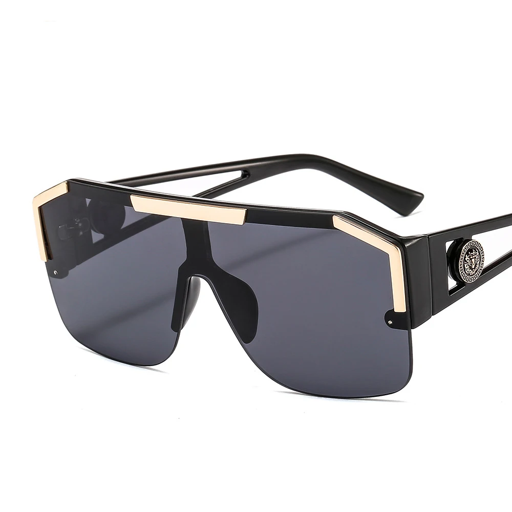 

NWOGLSS 6922 Custom Logo Fashion One Lens Cutout Leg Sunglasses