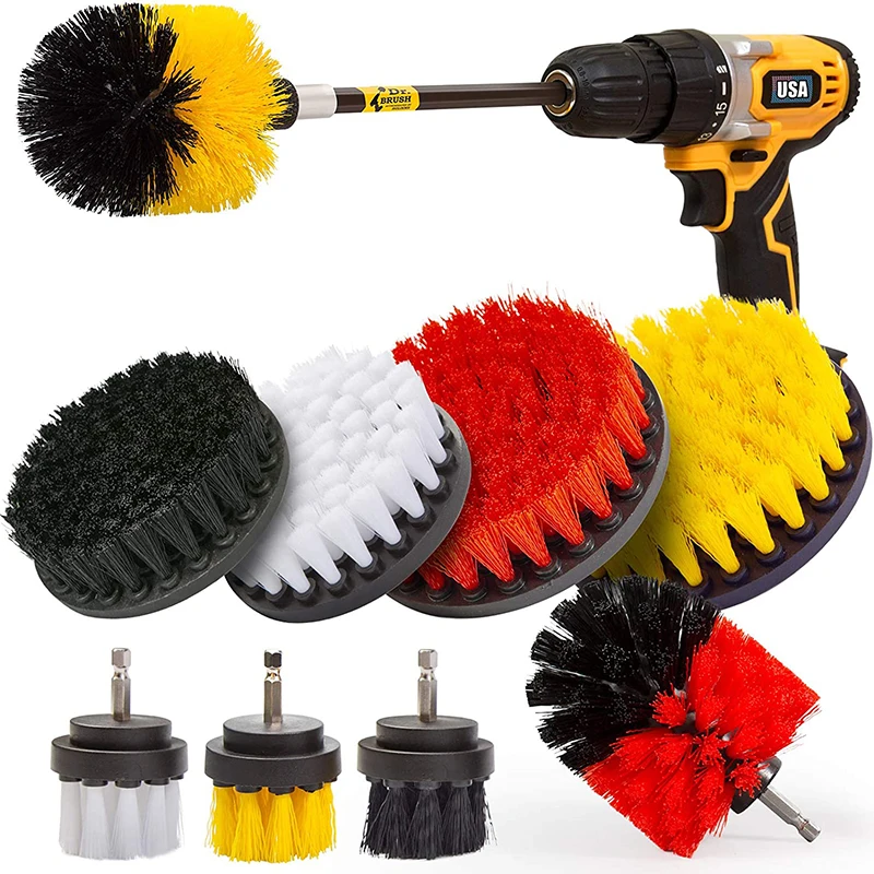 

Automotive Attachment Round Flexible Drill Cleaning Brush For Household Cleaning