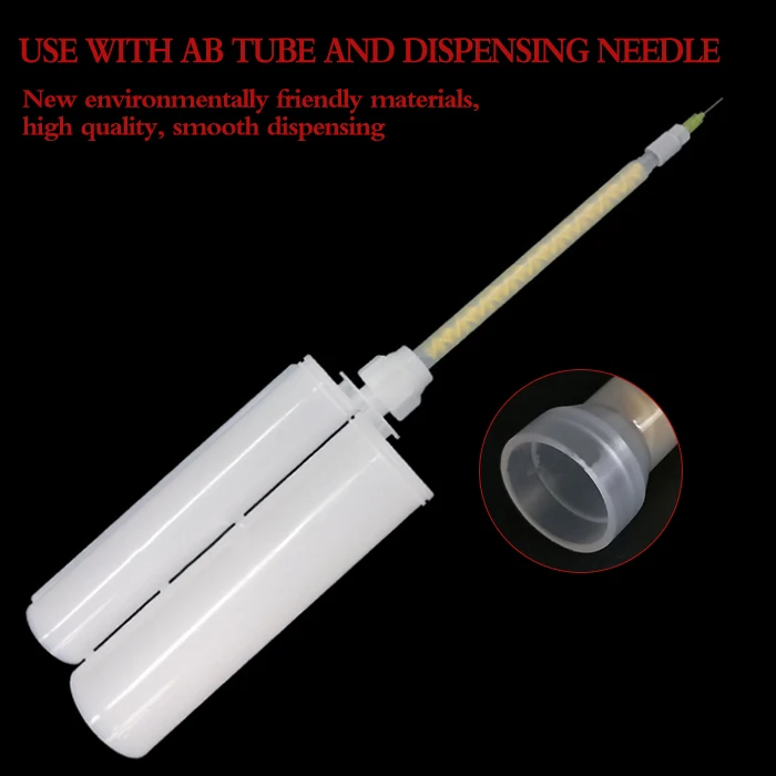 Dental Tube Cannula Plastic Cartridge 5mm Epoxy Tip Silicone Sealant